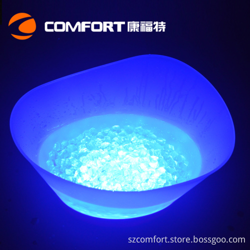 Wholesales Barware rechargeable wireless plastic wavy shape PP material 12Liters big led ice bucket